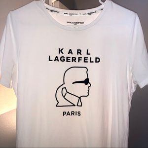 Karl Lagerfeld Basic White T-Shirt Size Small